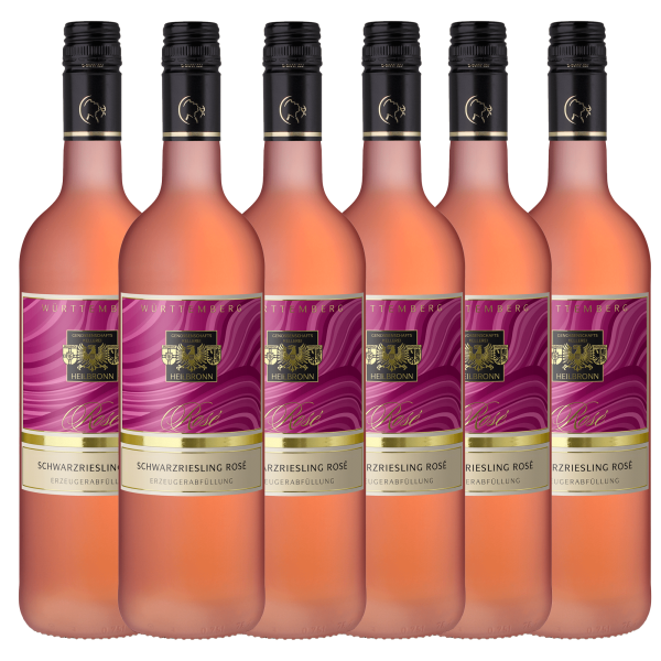 Heilbronner Schwarzriesling Rosé Qualitätswein fruchtig 6er Karton 0,75L