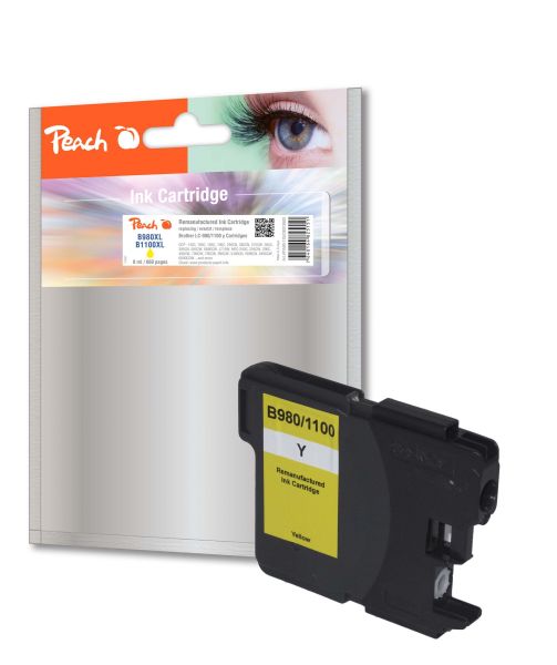 Peach XL-Tintenpatrone gelb kompatibel zu Brother LC-1100, LC-980