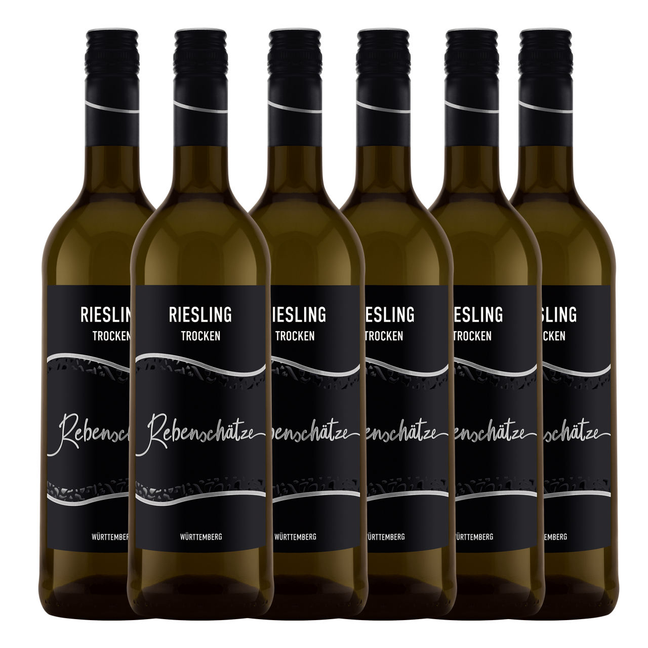 Rebenschätze Riesling Qualitätswein trocken 6er Karton 0,75L Württembergische WZG Norma24 DE