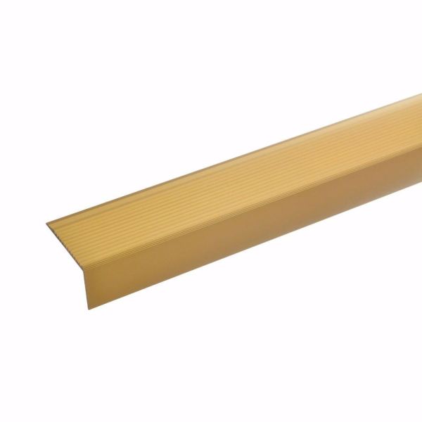 Alu Treppenwinkel-Profil 100cm 28x50mm gold selbstklebend