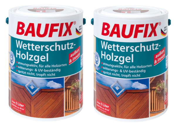 BAUFIX Wetterschutz-Holzgel teak 2-er Set