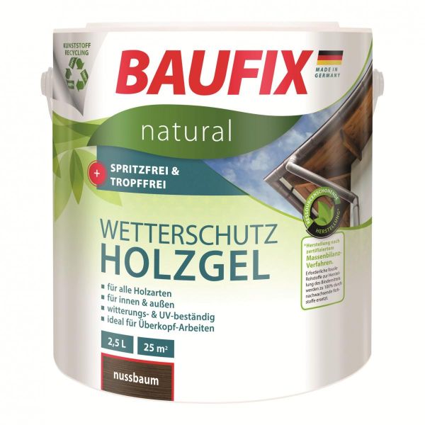 BAUFIX natural Wetterschutz-Holzgel nussbaum