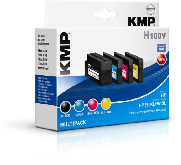 KMP H100V Tintenpatrone ersetzt HP 950XL (CN045AE), HP 951XL (CN046AE, CN047AE, CN048AE)