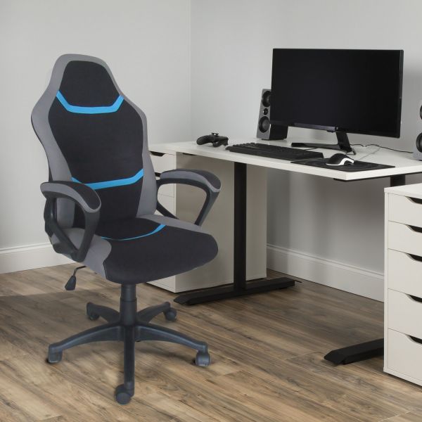 Happy Home gepolsterter Gaming-Stuhl schwarz & blau