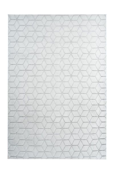 megusta 3D-Hochflorteppich Weiß / Graublau 120cm x 160cm