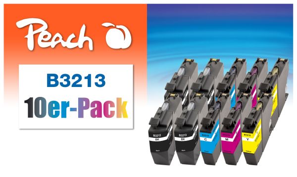 Peach 10er-Pack Tintenpatronen ersetzt Brother LC-3213