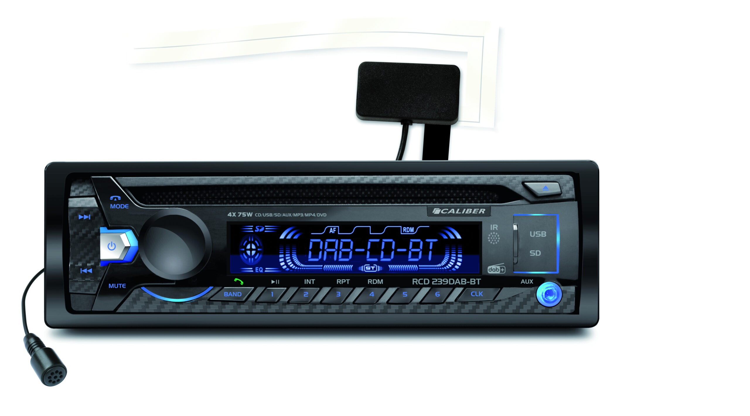 CALIBER RCD239DAB-BT Autoradio DAB+ mit CD, USB und bluetooth technologie -  Multicolor display 1 DIN, 75 Watt