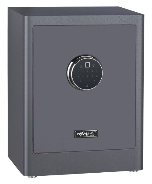 BASI - Elektronik-Möbel-Tresor - mySafe Premium 450 - Code/Fingerprint - Grau