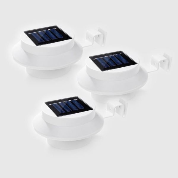 I-Glow LED Solar Dachrinnen Licht 3er-Set, weiß
