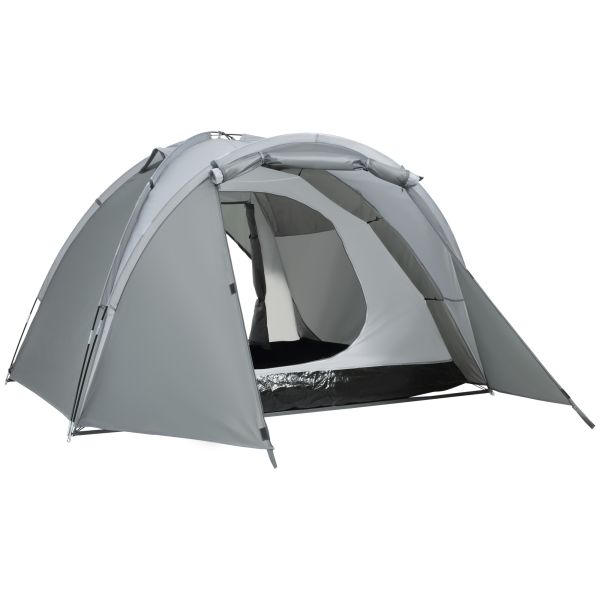 Outsunny Campingzelt für 2-3 Personen Glasfaser Tür mit Reißverschluss Meshfenster inkl. Transportta