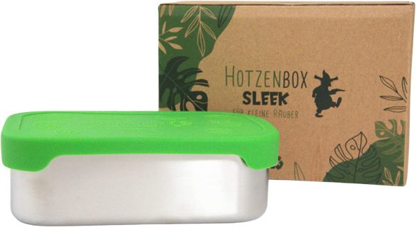 HOTZENBOX Sleek Brotdose Edelstahl mit Silikondeckel | Premium | Mini 800ml | Auslaufsicher plastikf