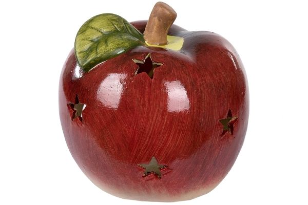 Apfel-Windlicht aus Keramik