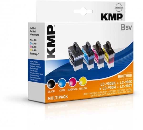 KMP B5V Tintenpatrone ersetzt Brother LC900BK, LC900C, LC900M, LC900Y