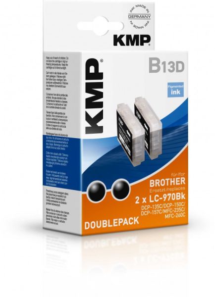 KMP B13D Tintenpatrone ersetzt Brother LC970BK
