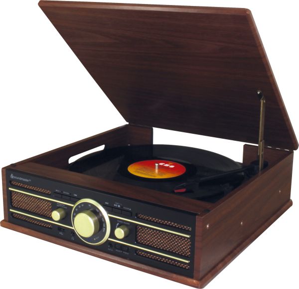 soundmaster ClassicLine Nostalgischer Plattenspieler mit Radio, USB und Encoding