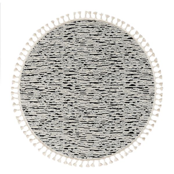 Teppich Moroccan Celestial, 140 cm x 140 cm, Farbe grau, rund, Florhöhe 19mm
