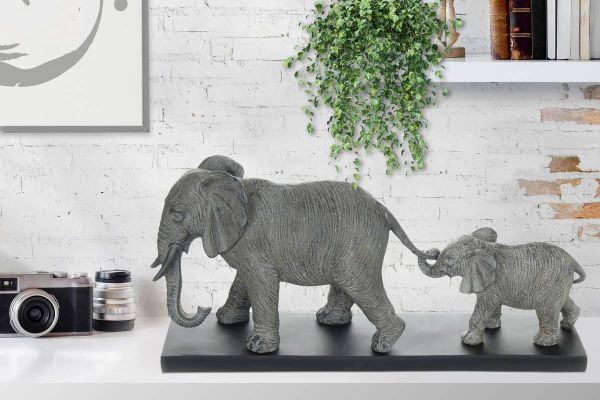 Kayoom Skulptur Elephant Family 110 Grau