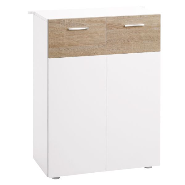 kleankin Badezimmerschrank Badschrank Multifunktionsschrank Sideboard mit 3 Regalfächer verstellbar