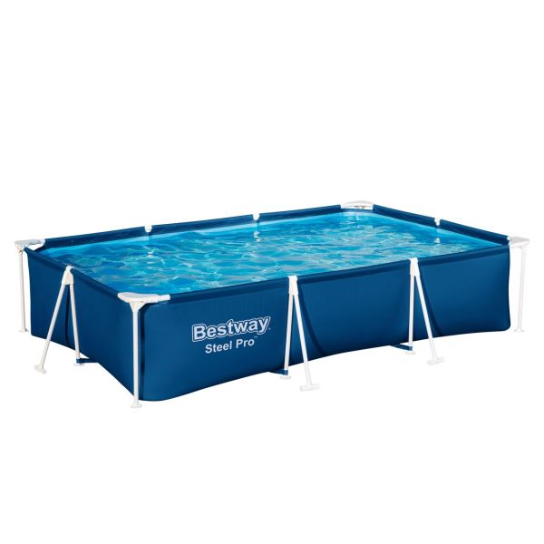 Bestway® Steel Pro™ Frame Pool Set mit Filterpumpe 300 x 201 x 66 cm, dunkelblau, eckig
