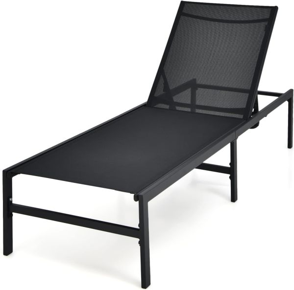 COSTWAY Sonnenliege, Liegestuhl mit 6-stufig Verstellbarer Rückenlehne