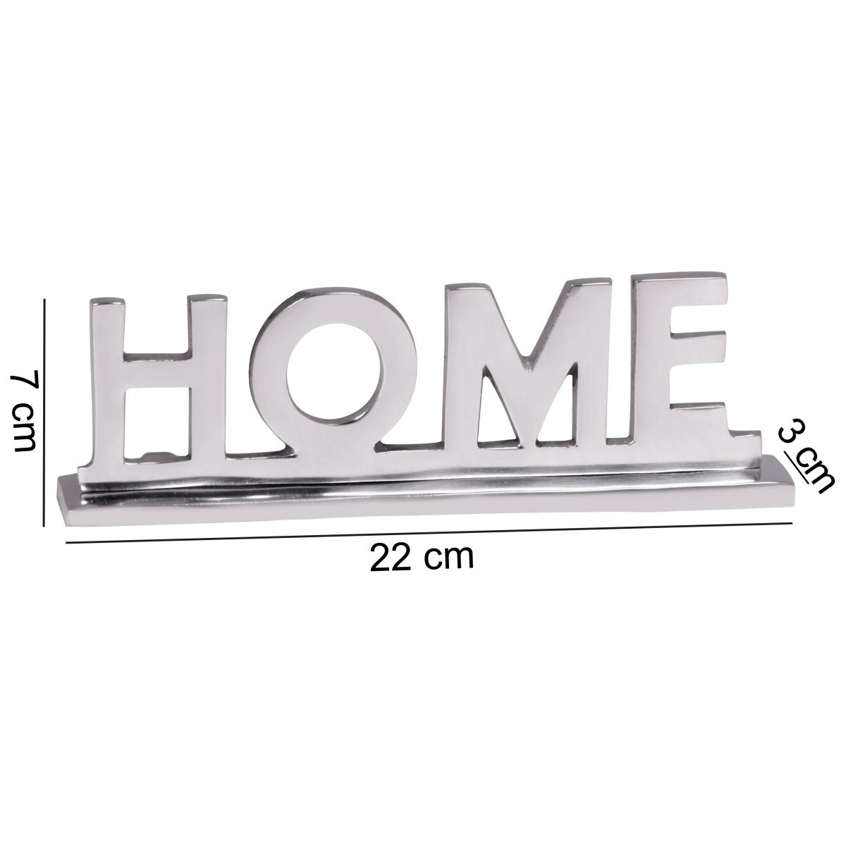 Silber Wohnung Norma24 Home Wohnzimmer WOHNLING Ess-Tisch- Alu cm Dekoration Design 22 Wohndeko Aluminium | Deko Schriftzug