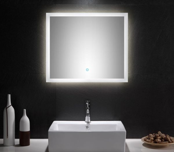 Posseik LED Spiegel 70x60 cm mit Touch Bedienung EEK: F