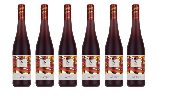 Winzer vom Weinsberger Tal "Junge Linie" Samtrot Qualitätswein lieblich 6er Karton 0,75L