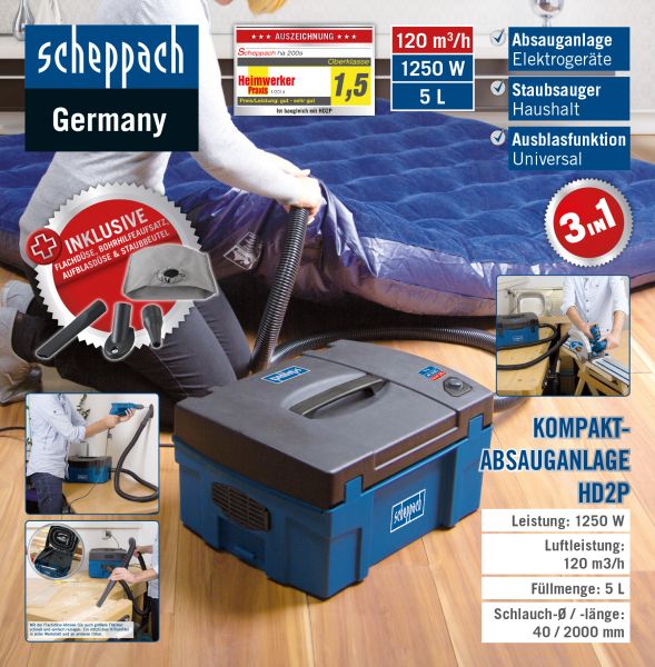 Scheppach Kompakt-Absauganlage 3in1 HD2P