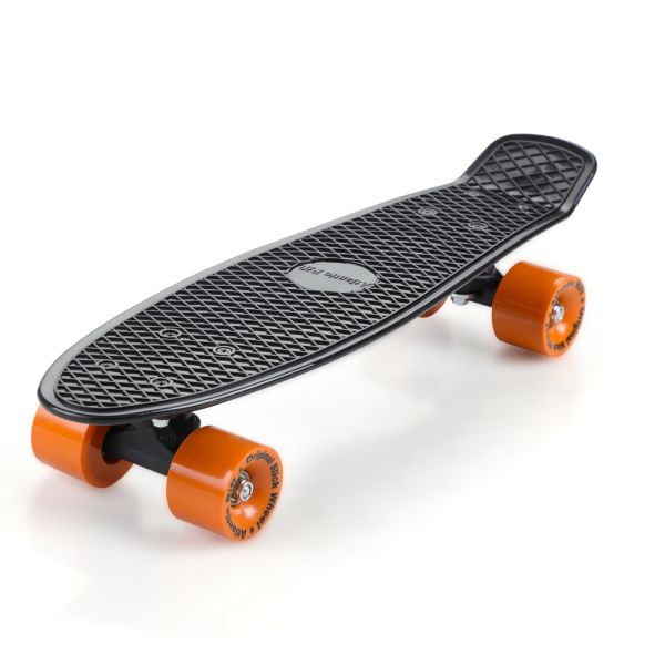 Spielwerk® Retro Skateboard Schwarz-Orange / auch mit LED verfügbar