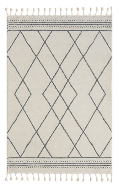 Teppich Moroccan Love, 140 cm x 200 cm, Farbe weiß, rechteckig, Florhöhe 19mm