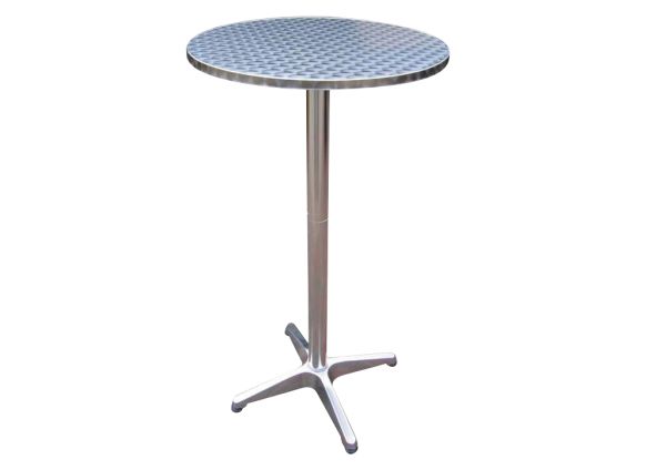 Westerholt Aluminium Bistro Tisch mit abklappbarer Oberfläche höhenverstellbar, Ø 60cm,70/110cm Höhe