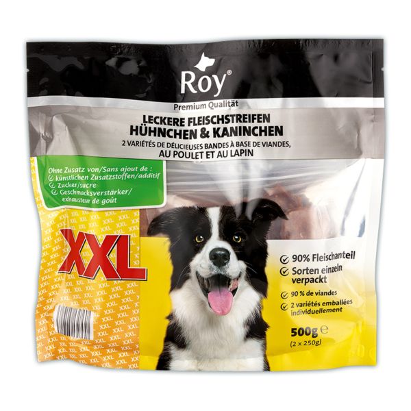 Roy Hunde-Snacks XXL, Hühnchen & Kaninchen 500g Packung