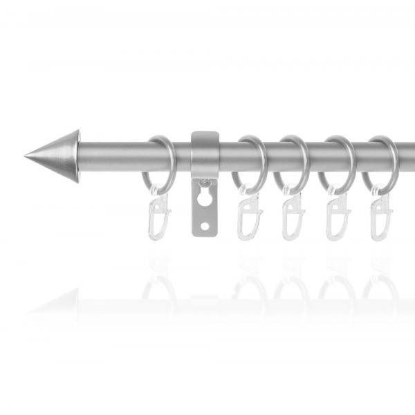 Lichtblick Gardinenstange Kegel, 16 mm, ausziehbar 130 - 240 cm - Silber