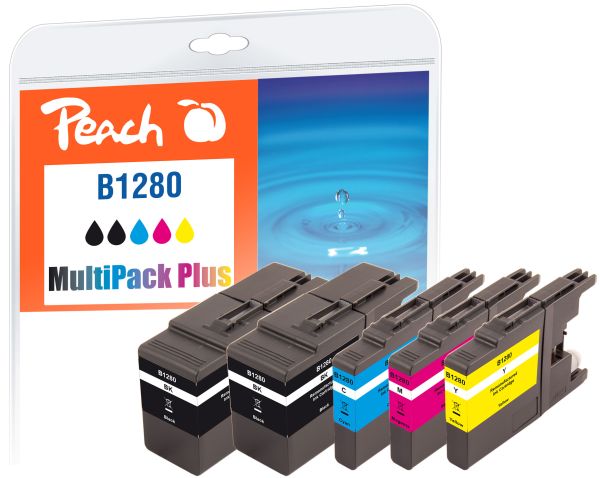 Peach Spar Pack Plus Tintenpatronen, ersetzt Brother LC-1280XLVALBP