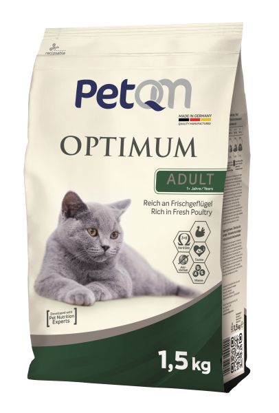 PetQM Optimum Cat Adult with Fresh Poultry 1,5 kg