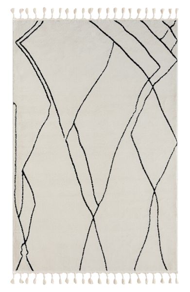 Teppich Moroccan Escape, 160 cm x 230 cm, Farbe weiß, rechteckig, Florhöhe 19mm