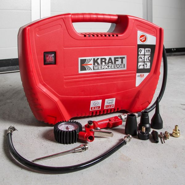 Kraft Werkzeuge Koffer-Kompressor Red Edition