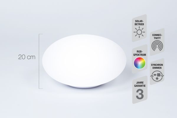 Telefunken RGB-LED Solar-Gartenleuchte 30 cm - Oval
