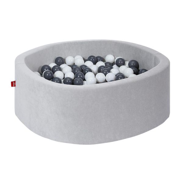 Knorrtoys - Bällebad soft - "Grey" - 300 balls grey/creme