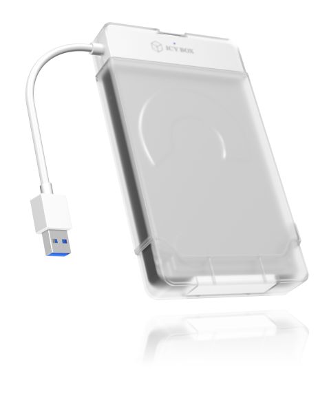 ICY BOX IB-AC703-U3, Adapter für 1x HDD/SSD mit USB 3.0 Type-A Anschluss und Kunststoffhülle