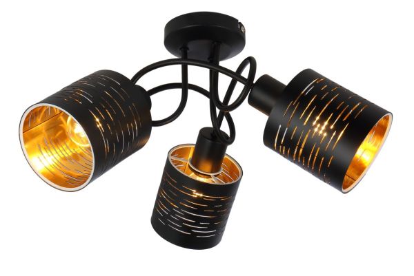 Globo Lighting - TUNNO - Deckenleuchte Metall schwarz, 3x E14