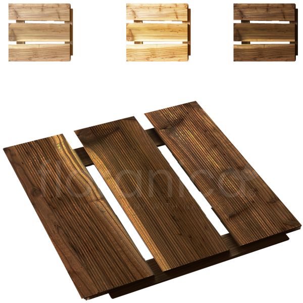 Floranica Holzterrassenplatten 1 Stück 30x30 cm Imprägniertes Lärchenholz Braun Boden für die Sauna