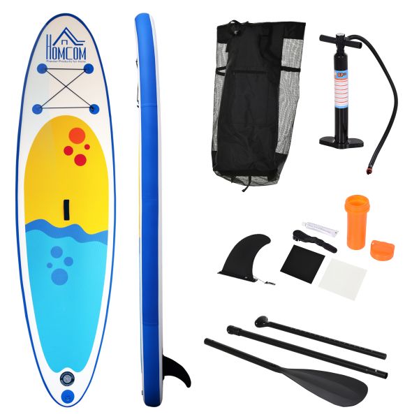 Aufblasbares Surfbrett Surfboard Stand Up Board mit Paddel Rutschfest Inkl. Ausrüstung Weiß 305 x 76