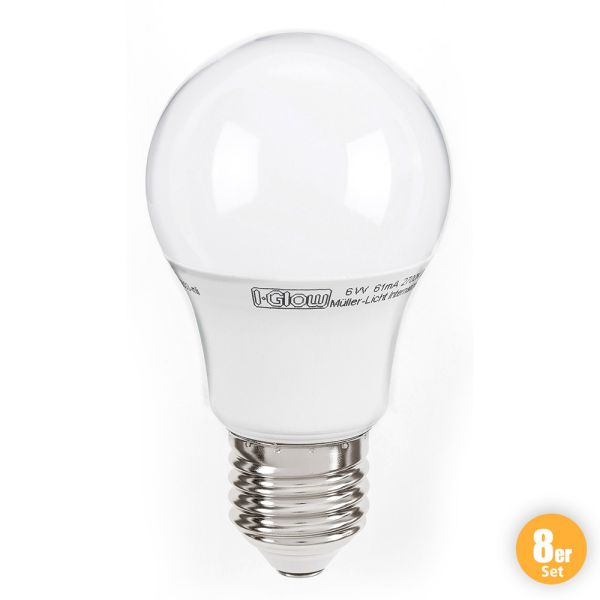 I-Glow LED-Leuchtmittel, Birne E27 - 8er-Set