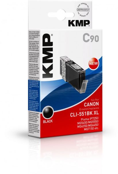 KMP C90 Tintenpatrone ersetzt Canon CLI551BKXL (6443B001)