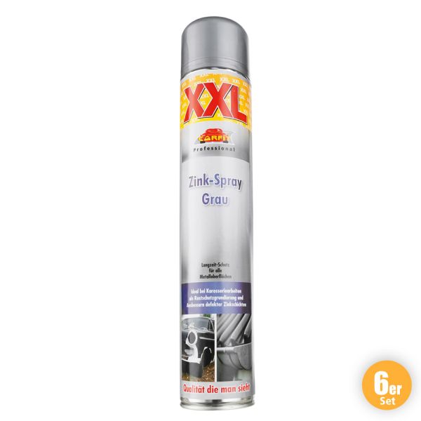 Carfit XXL Zink-Spray, Grau 6er Set