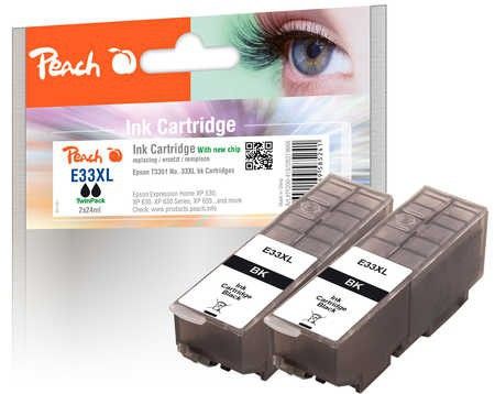 Peach Doppelpack Tintenpatronen XL schwarz kompatibel zu Epson No. 33XL, T3351