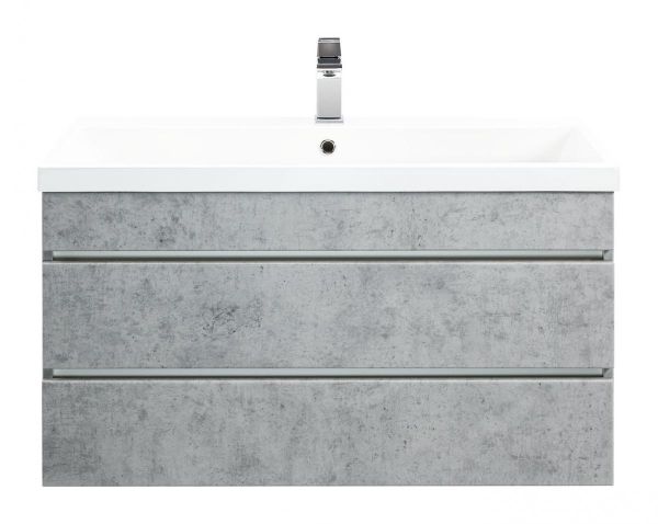 Posseik Badmöbel Felini 90 beton mit grifflosen Schubladen