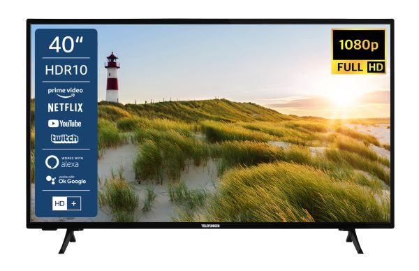 Telefunken XF40K550 40 Zoll Fernseher/Smart TV (Full HD, HDR 10, LED, Triple-Tuner, WLAN) - 6 Monate