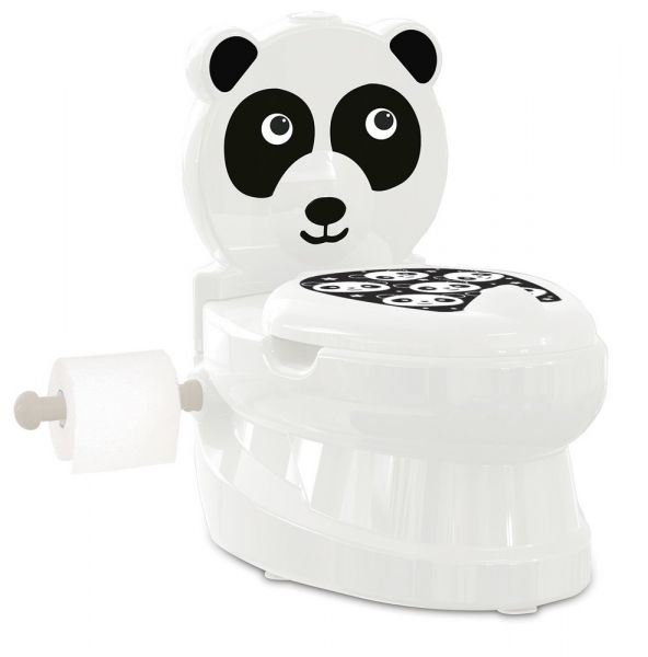 JAMARA-460958-Meine kleine Toilette Panda mit Spülsound und Toilettenpapierhalter